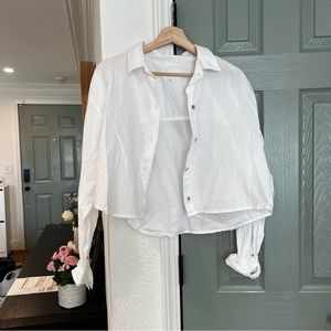 Aritzia Denim Forum Cropped Button Up